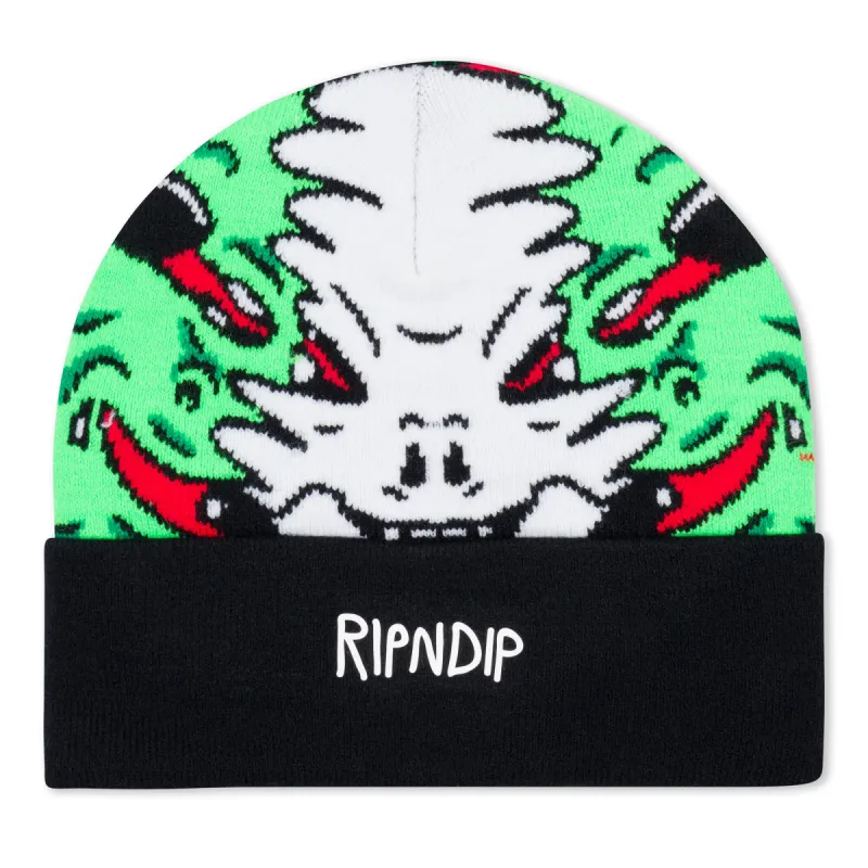 Skull Face Knit Beanie (Black) made by Ripndip