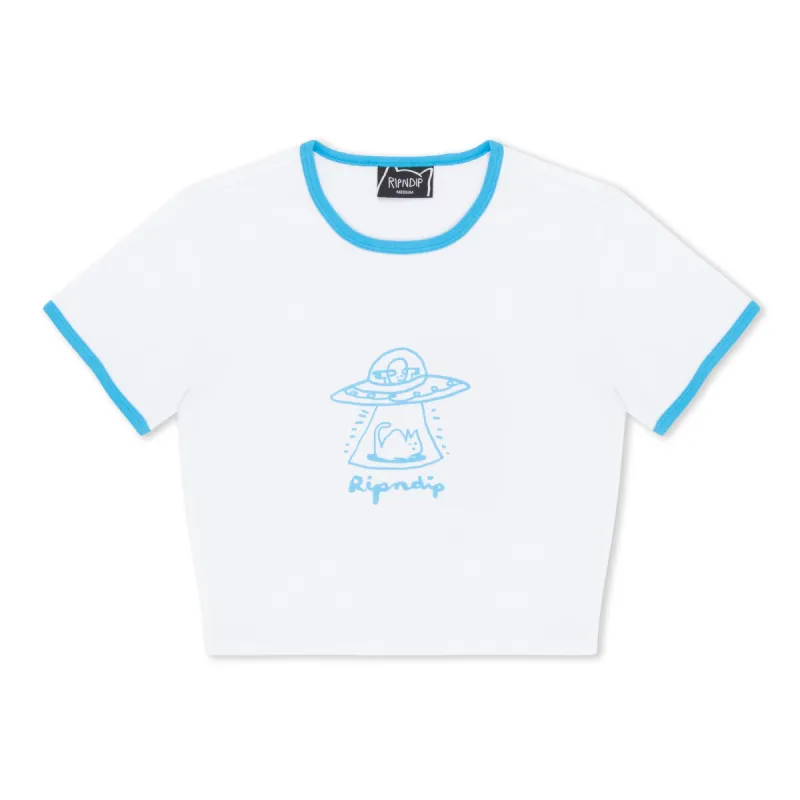 Blonded Cropped Ringer Tee (White) sold by Ripndip
