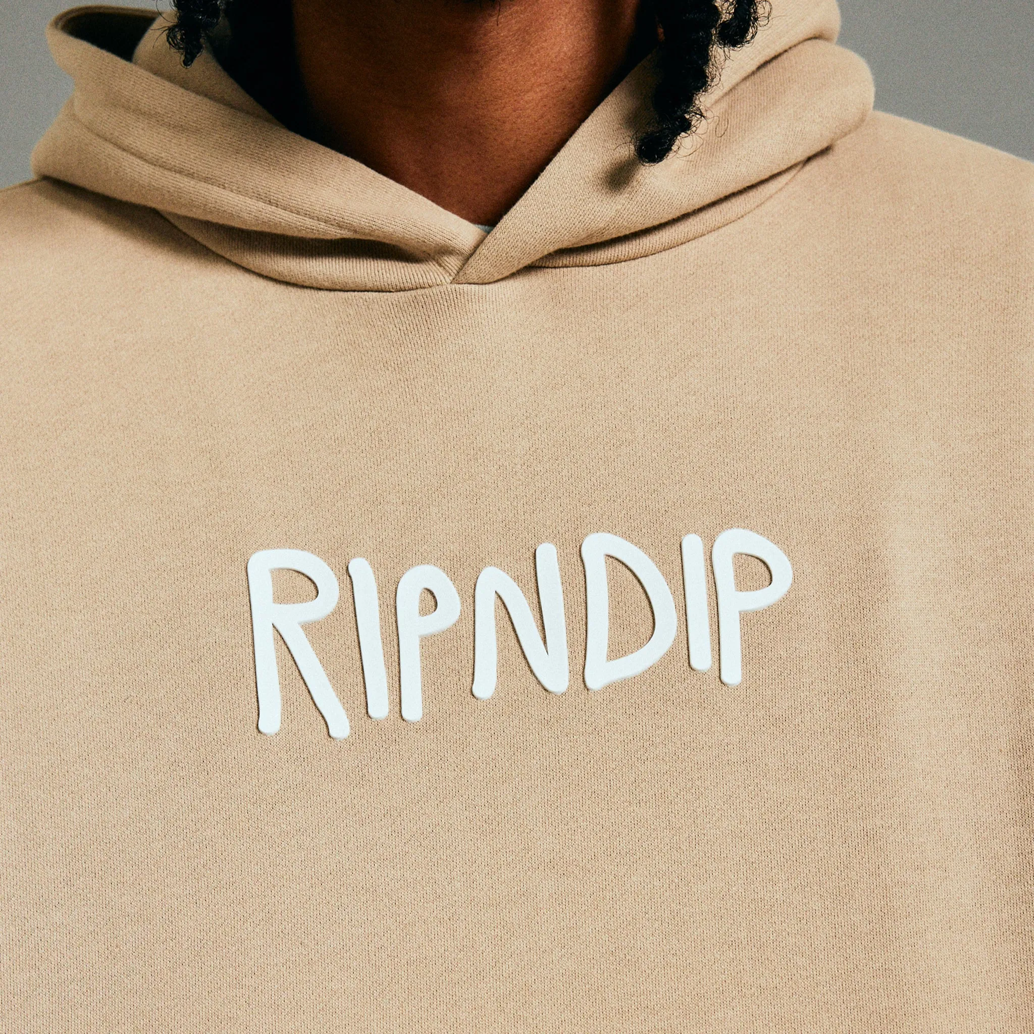 Ripndip Rubber Logo Hoodie (Sand) sold by Ripndip product image thumbnail 2