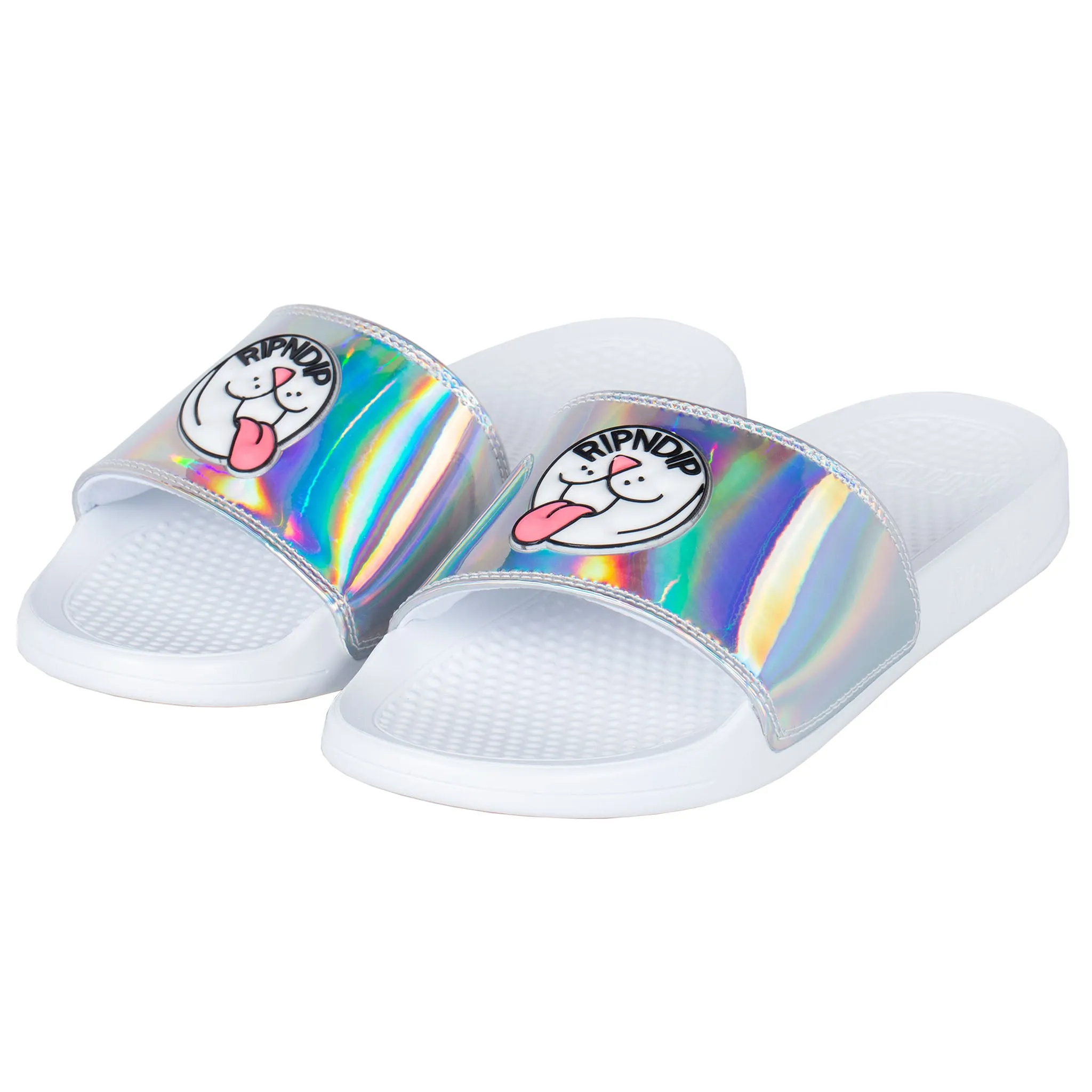 Pill Iridescent Slides (White) sold by Ripndip