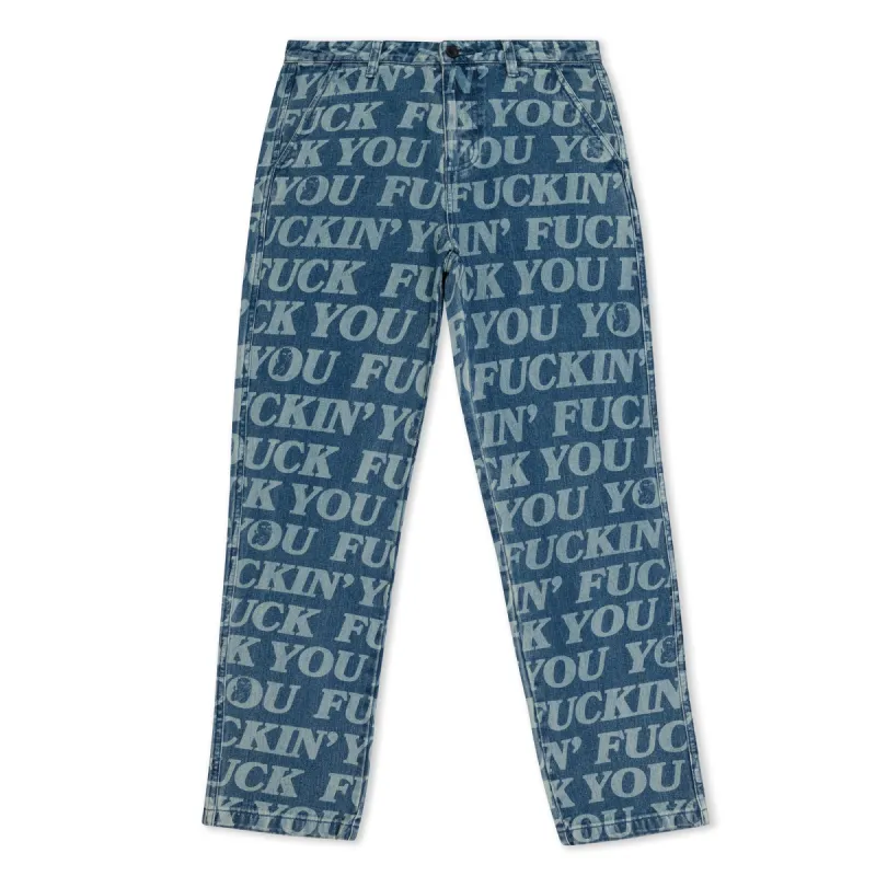 Fuckin Fuck Denim Pants (Medium Wash) made by Ripndip