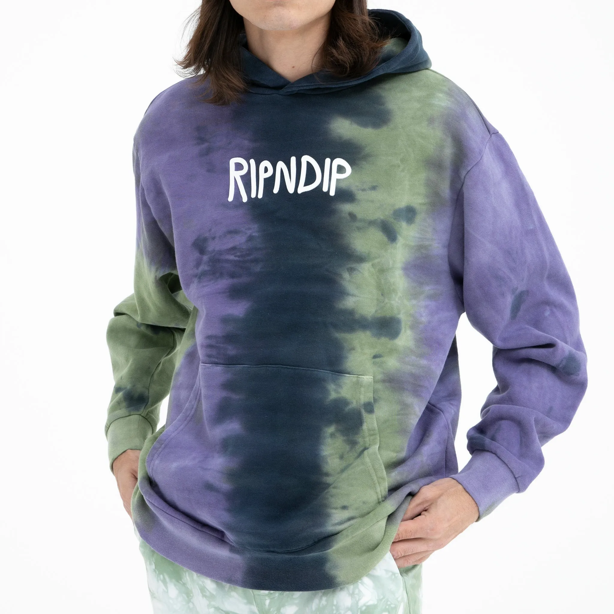 Ripndip Rubber Logo Hoodie (Sage/Slate Tie Dye) sold by Ripndip product image thumbnail 2