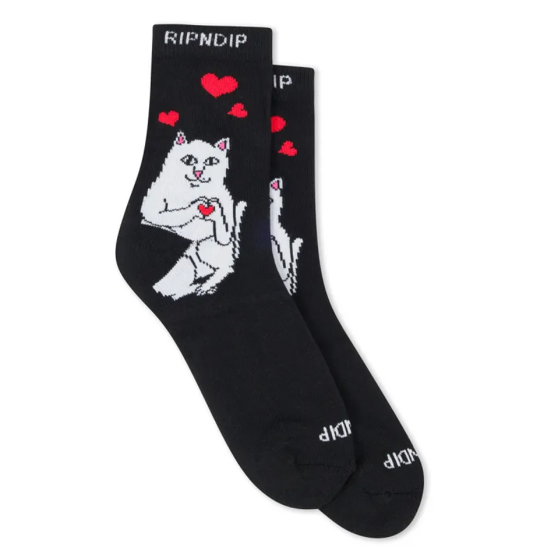 Nermal Loves Mid Socks (Black) sold by Ripndip