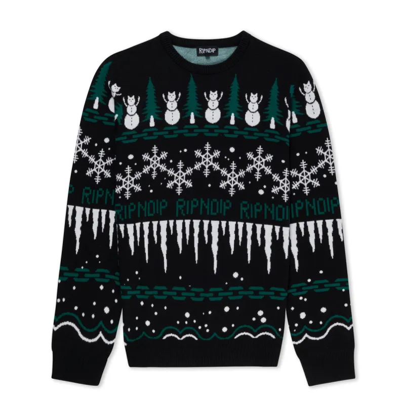 HoHoHo Knit Sweater (Black) sold by Ripndip