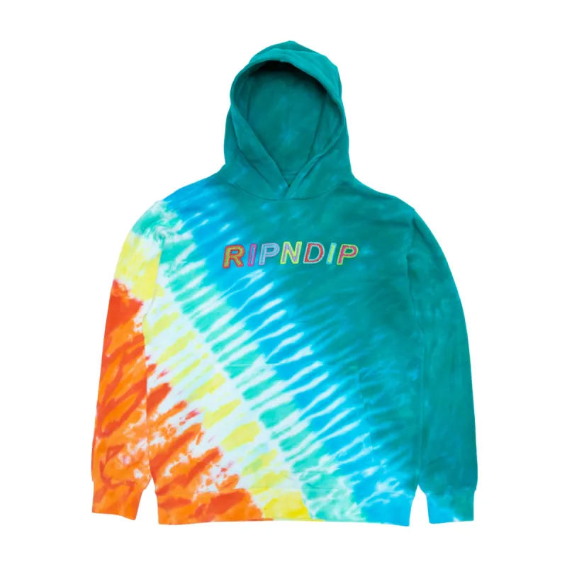 Prisma Hoodie (Teal Rainbow Dye) sold by Ripndip