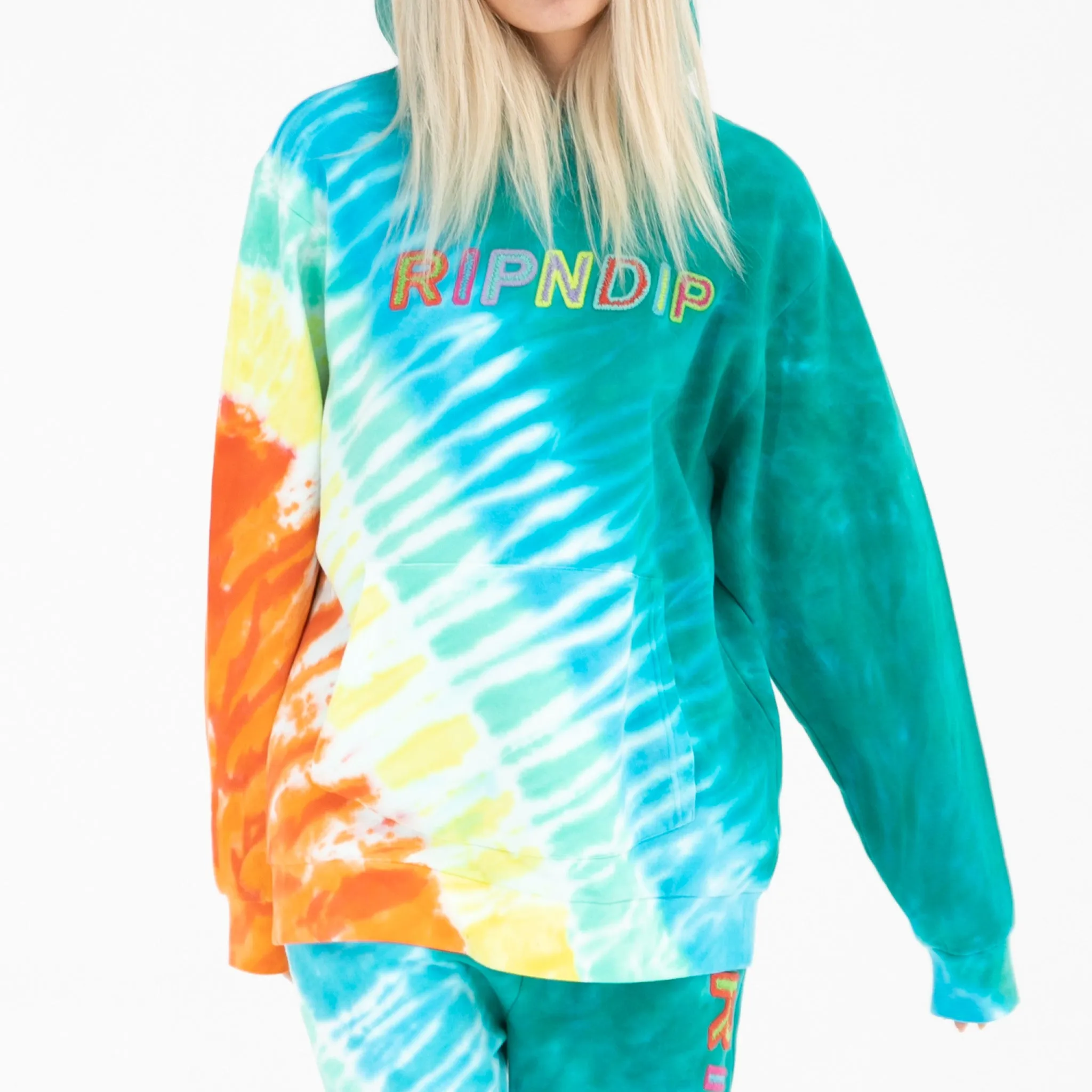 Prisma Hoodie (Teal Rainbow Dye) sold by Ripndip product image thumbnail 2