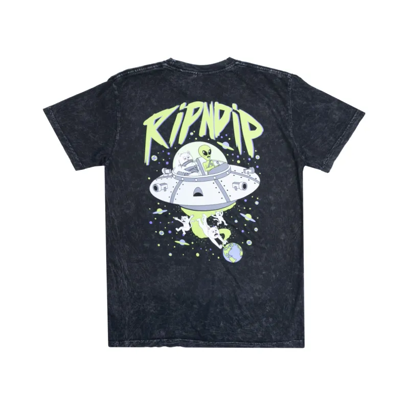 Abduction Tee (Black Mineral Wash) sold by Ripndip