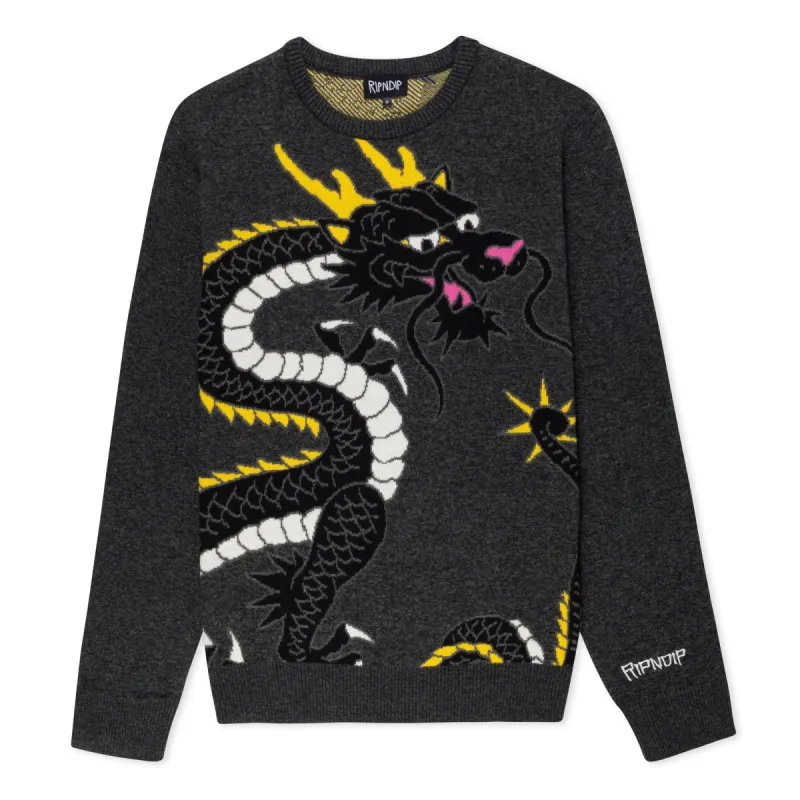 Ryu Knit Sweater (Black Heather) sold by Ripndip