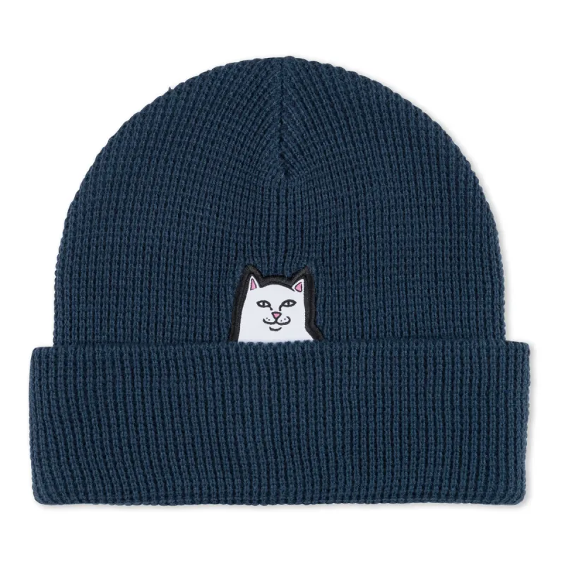 Lord Nermal Waffle Knit Beanie (Navy) made by Ripndip