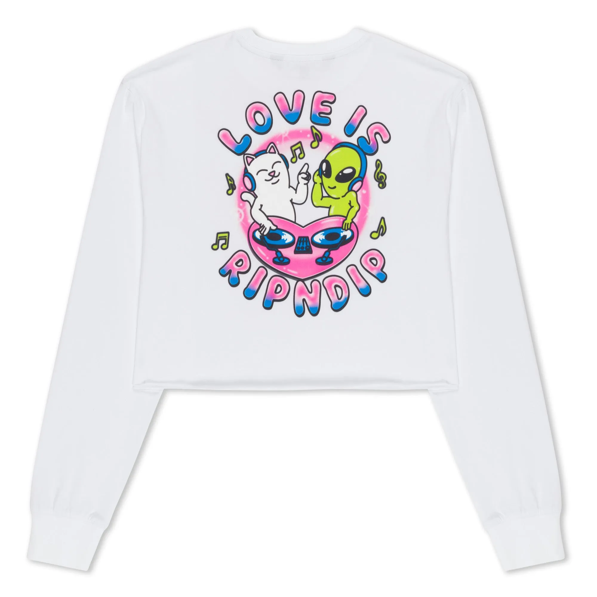 Love Is Ripndip Cropped Long Sleeve (White) sold by Ripndip