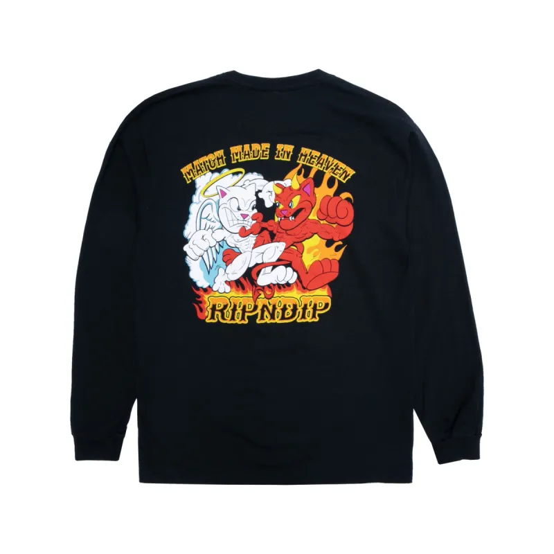 Match Made In Heaven Long Sleeve (Black) sold by Ripndip
