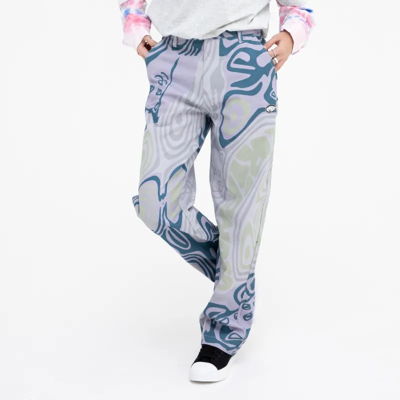 Hypnotic Twill Pants (Grey/Lavender/Neon) sold by Ripndip