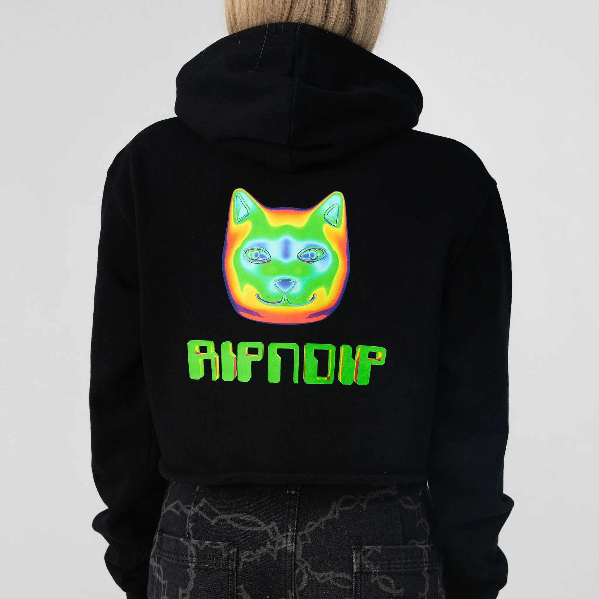 Thermal Nermal Cropped Hoodie (Black) sold by Ripndip product image thumbnail 2