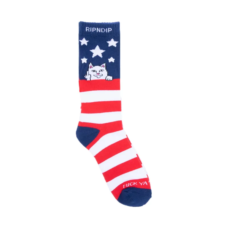 Fuck Ya Merca Socks (Red/White/Blue) made by Ripndip