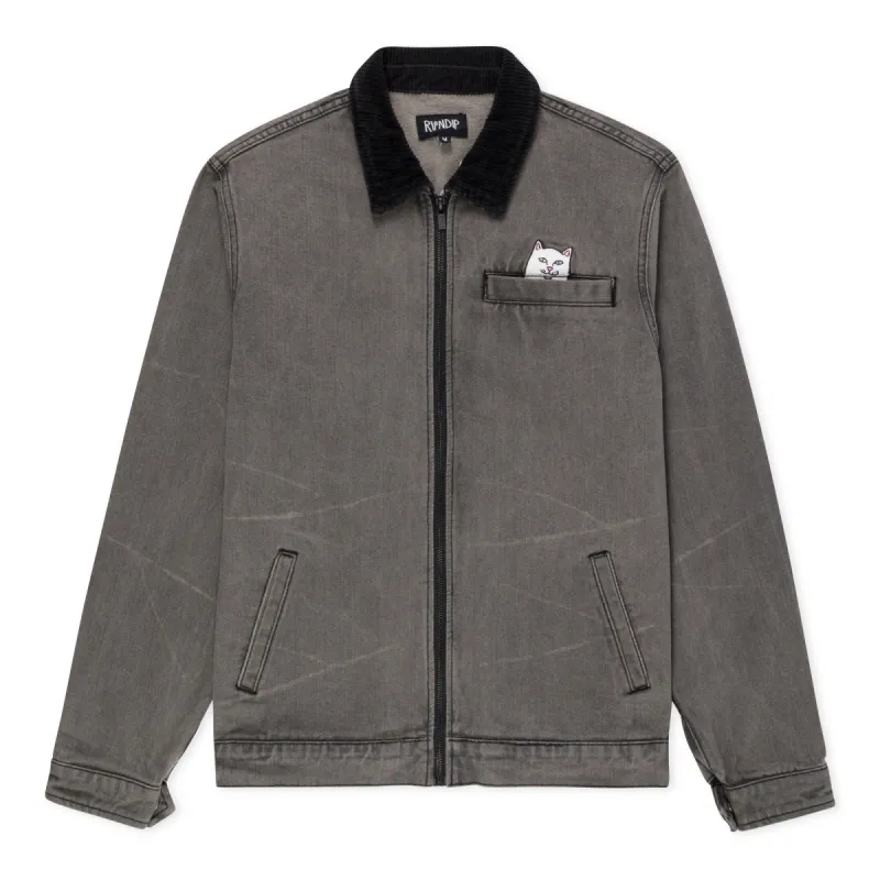 Los Feliz Denim Work Jacket (Charcoal Stone Wash) sold by Ripndip