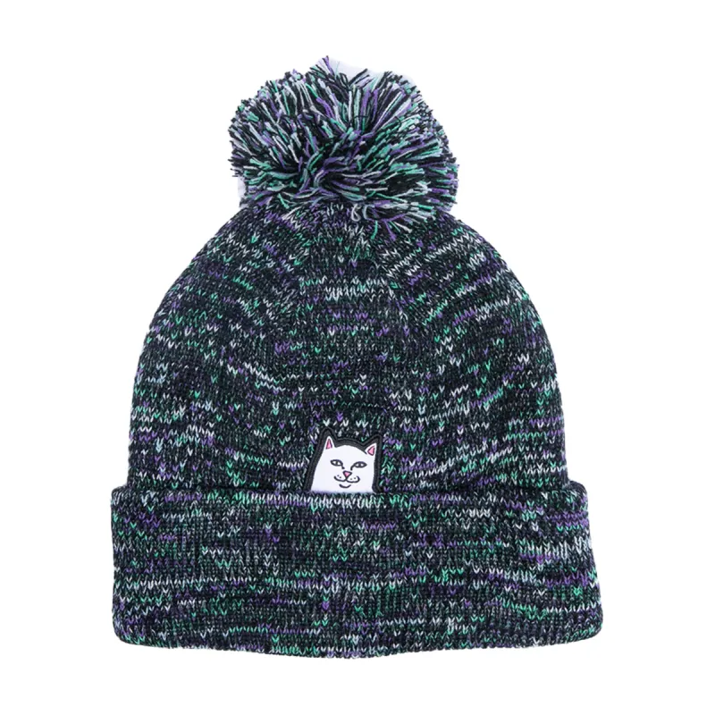 Lord Nermal Pom Beanie (Black/Sage/Pine) made by Ripndip