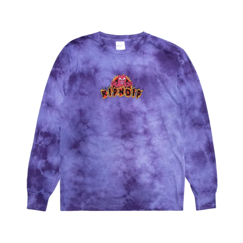 Dark Side Long Sleeve (Plum Lightning Wash) sold by Ripndip