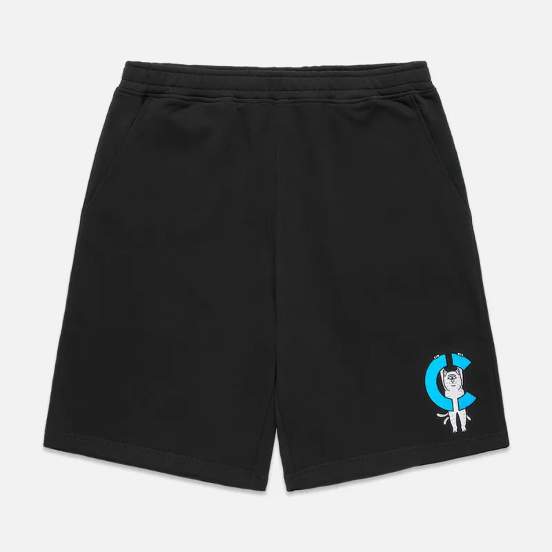 Hanging On Sweatshorts (Black) sold by Ripndip
