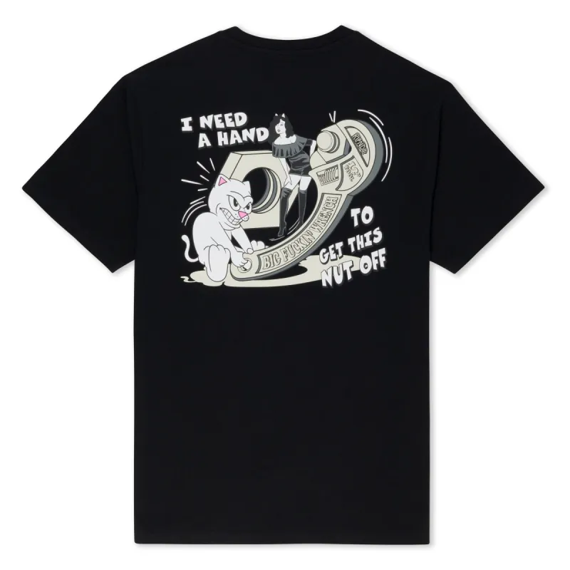 Nut Off Tee (Black) sold by Ripndip