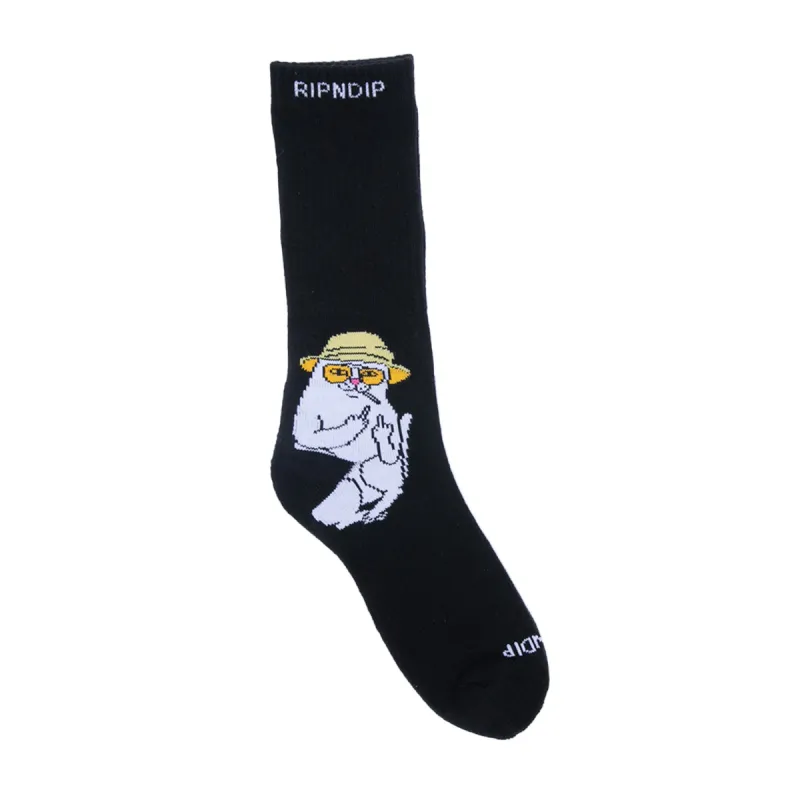 Nermal S Thompson Socks (Black) sold by Ripndip