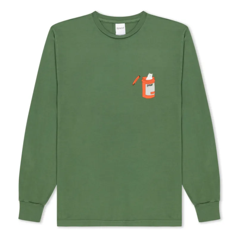 Nermal Pills Long Sleeve (Olive) sold by Ripndip
