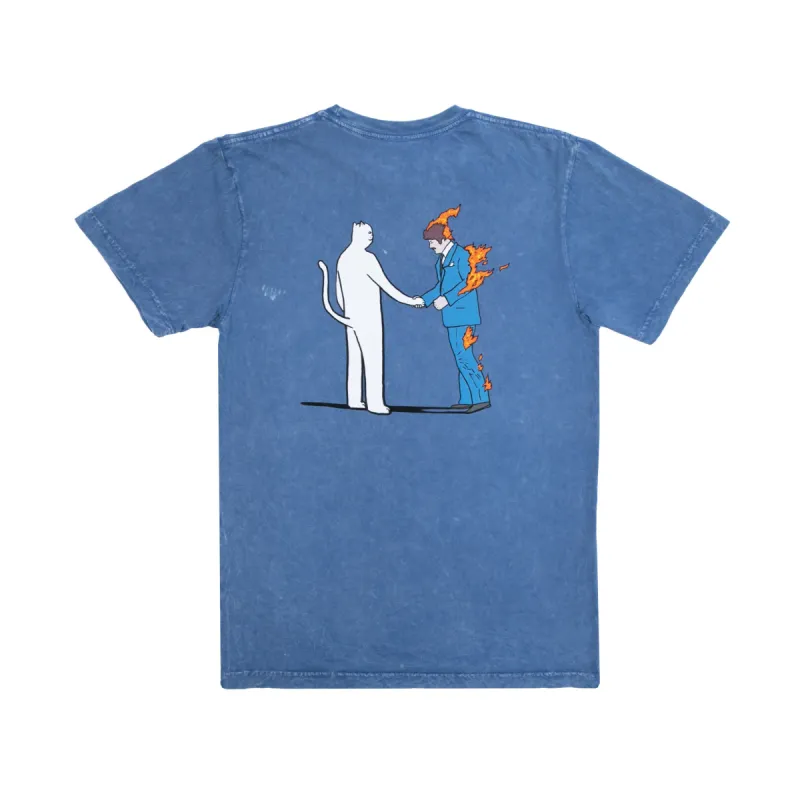 Burn Tee (Blue Mineral Wash) sold by Ripndip
