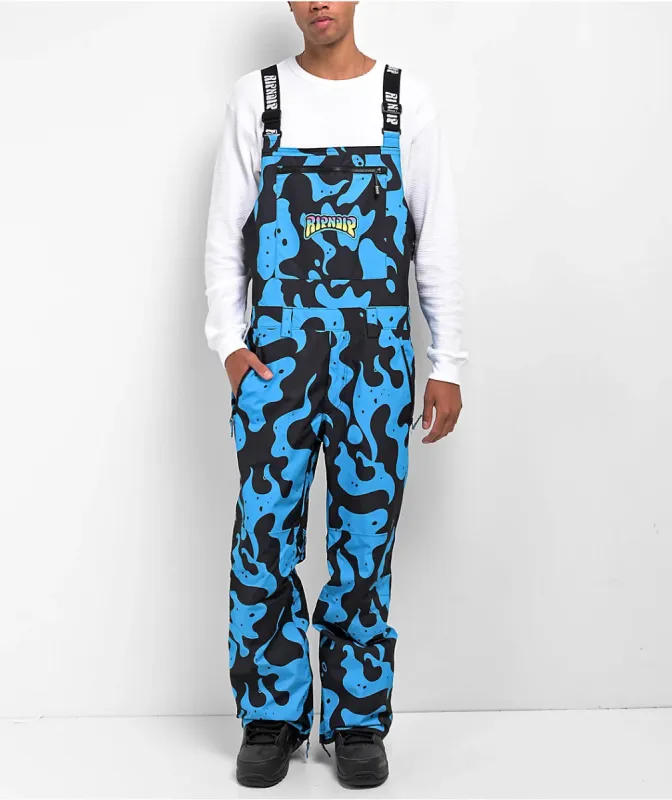 Psychedelic Snowboard Bib Pants (Blue) sold by Ripndip