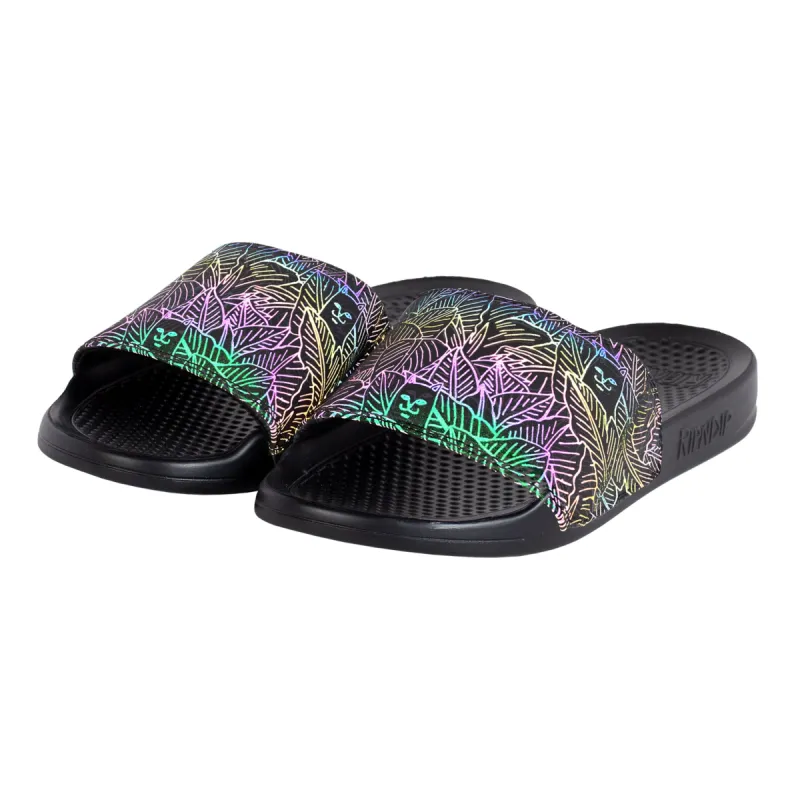 Nermal Leaf Slides (Black Iridescent) sold by Ripndip