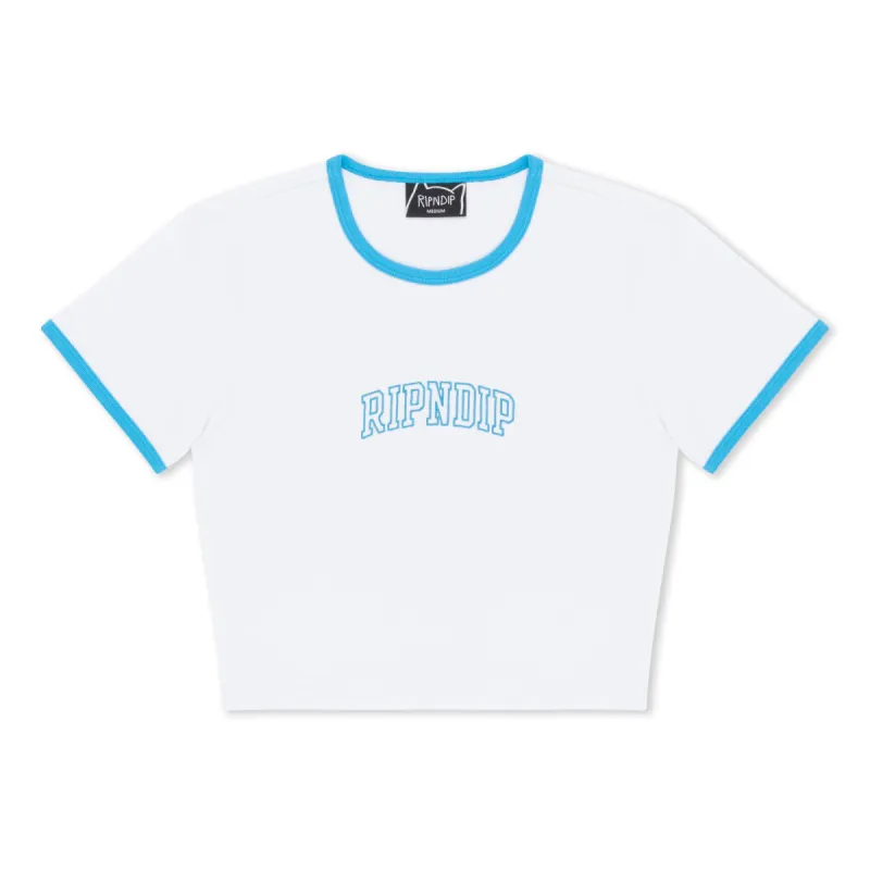 Team Spirit Cropped Ringer Tee (White) sold by Ripndip