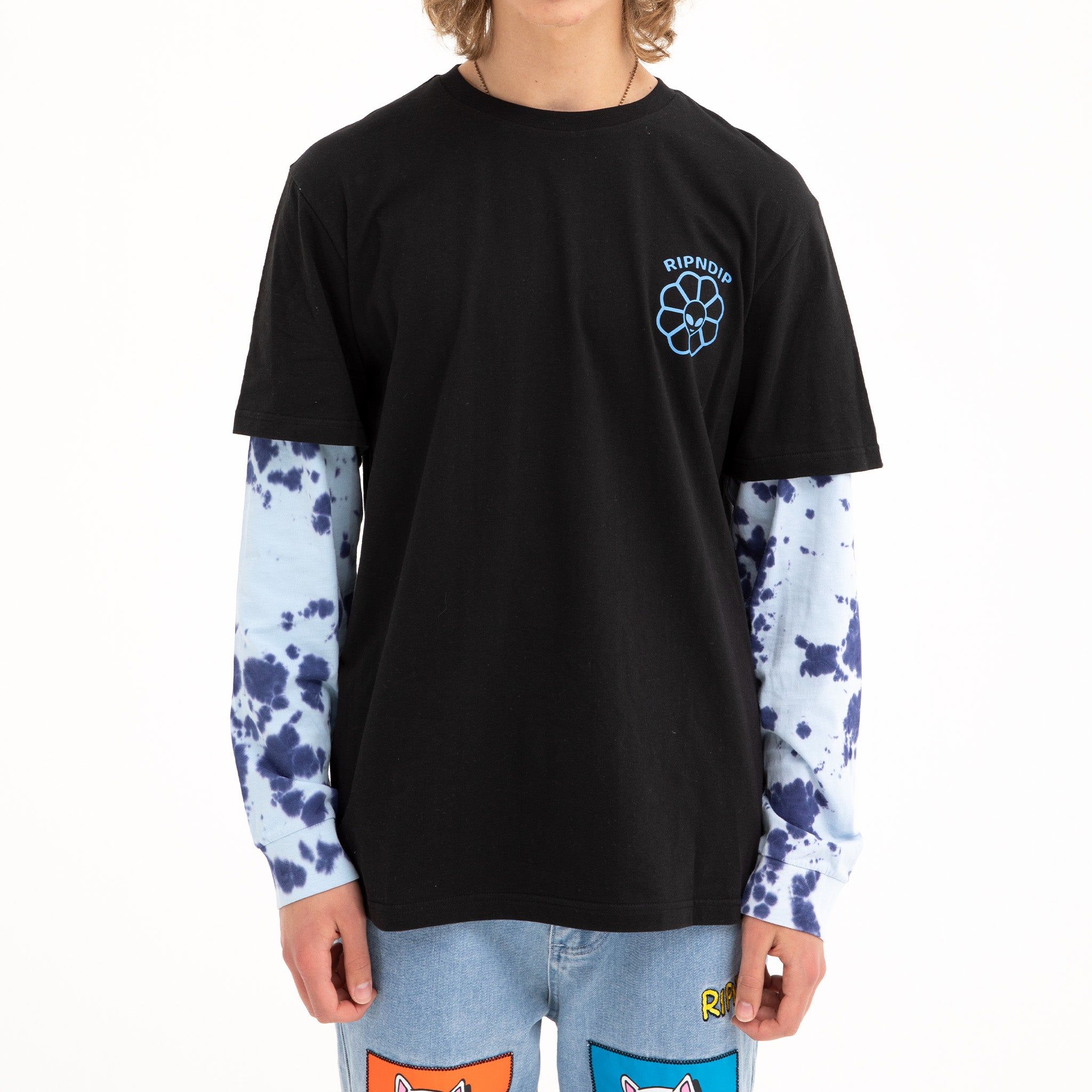 Get A Grip Double Sleeve Tee (Black/Light Blue Tie Dye) sold by Ripndip product image thumbnail 2