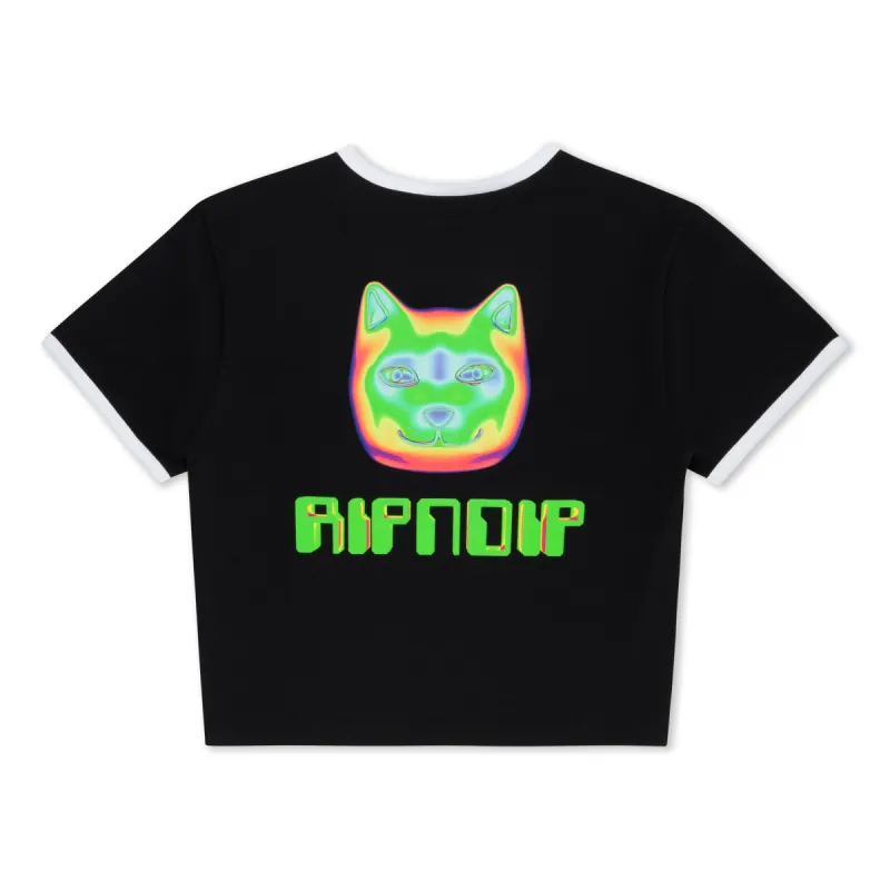 Thermal Nermal Cropped Ringer Tee (Black) sold by Ripndip