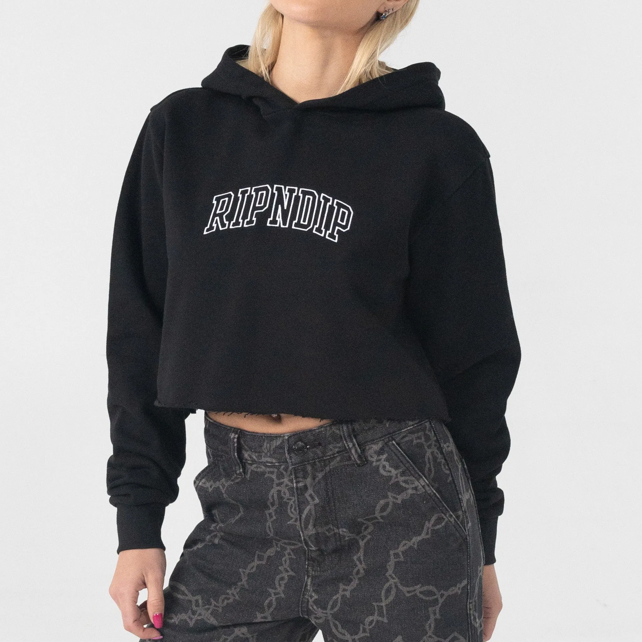 Team Spirit Cropped Hoodie (Black) sold by Ripndip product image thumbnail 2