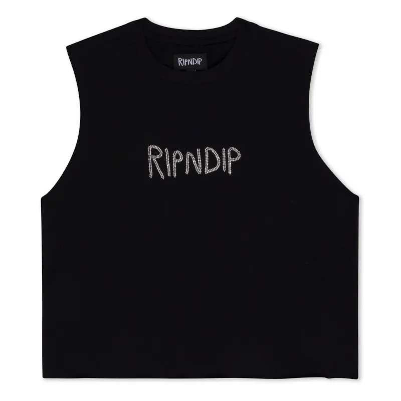 OG RIPNDIP Cropped Rhinestone Tank (Black) sold by Ripndip