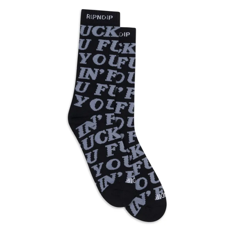 Fuckin Fuck Socks (Black) sold by Ripndip