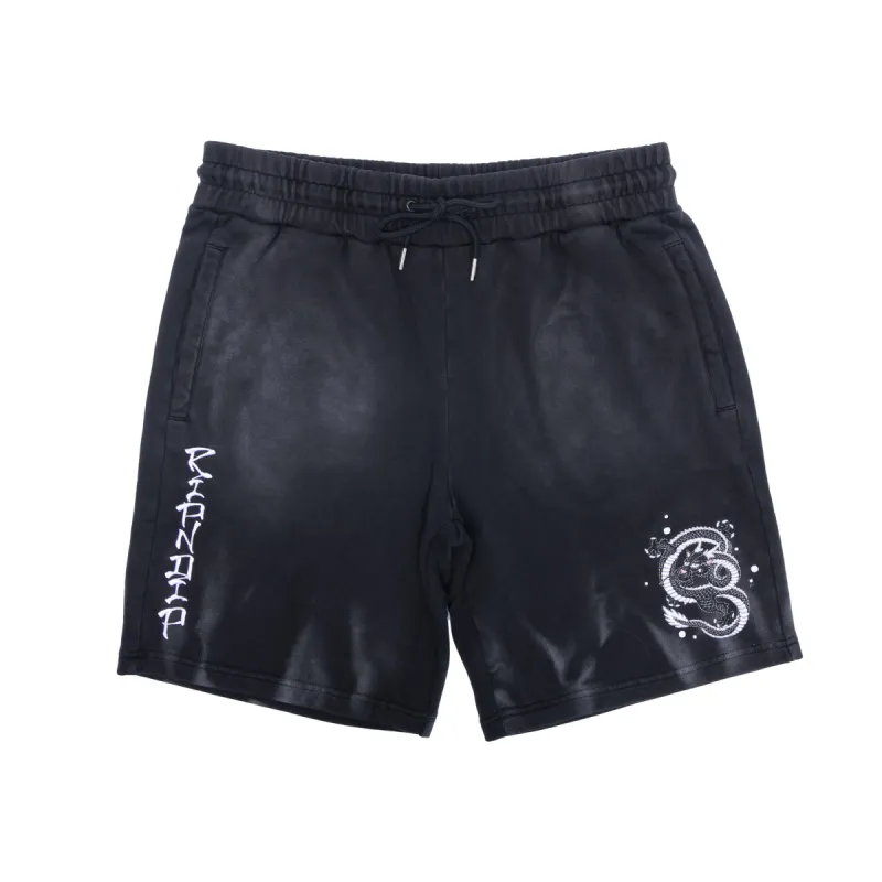Mystic Jerm Sweatshorts (Black Faded Wash) made by Ripndip