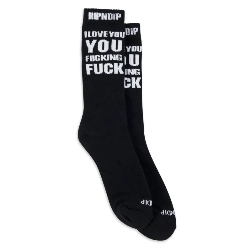 ILY Fuckin Fuck Socks (Black) made by Ripndip
