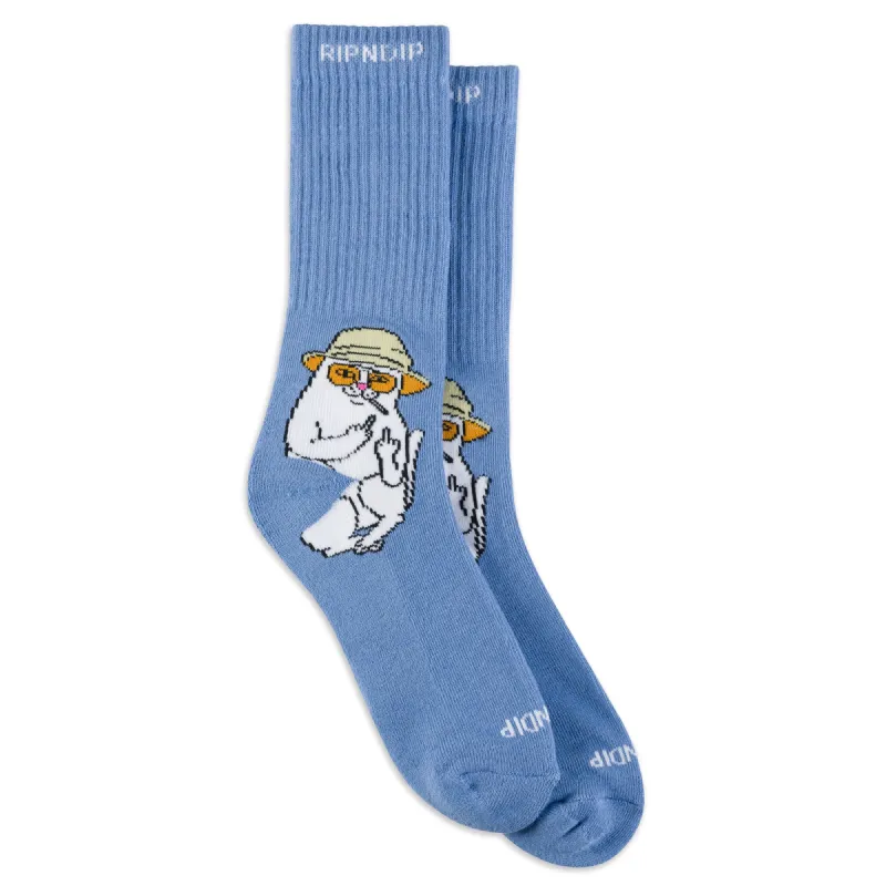 Nermal S Thompson Socks (Slate) sold by Ripndip