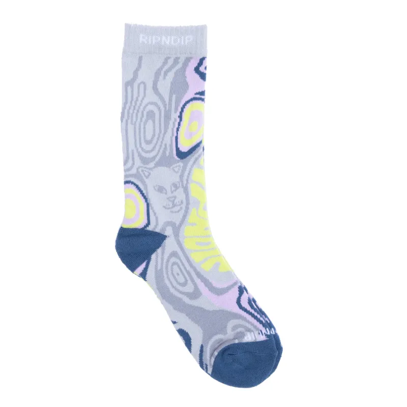 Hypnotic Socks (Grey/Lavender) sold by Ripndip