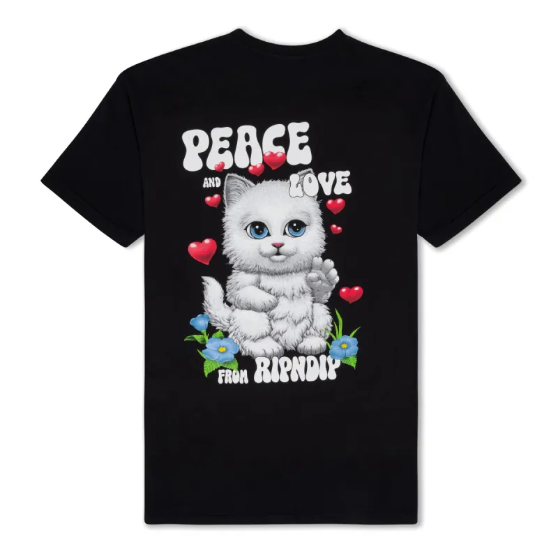 Peace Love Ripndip Tee (Black) sold by Ripndip