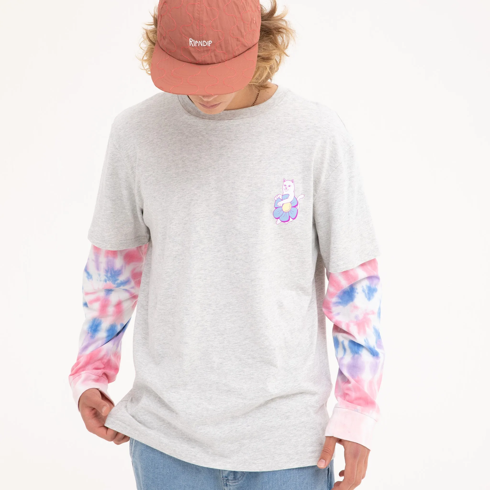 Nature Is Healing Double Sleeve Tee (Ash Heather/Pink) sold by Ripndip product image thumbnail 2