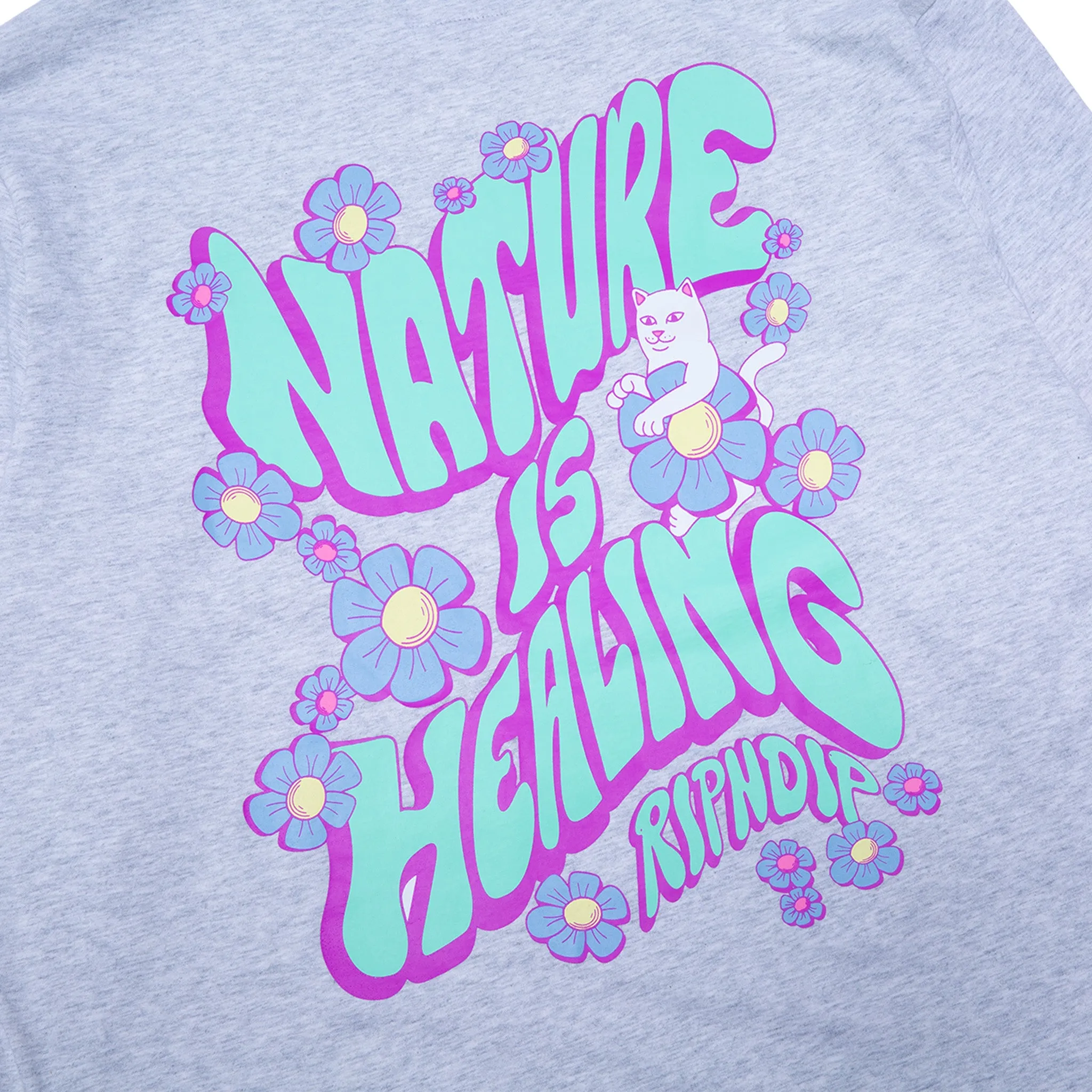 Nature Is Healing Double Sleeve Tee (Ash Heather/Pink) sold by Ripndip product image thumbnail 5
