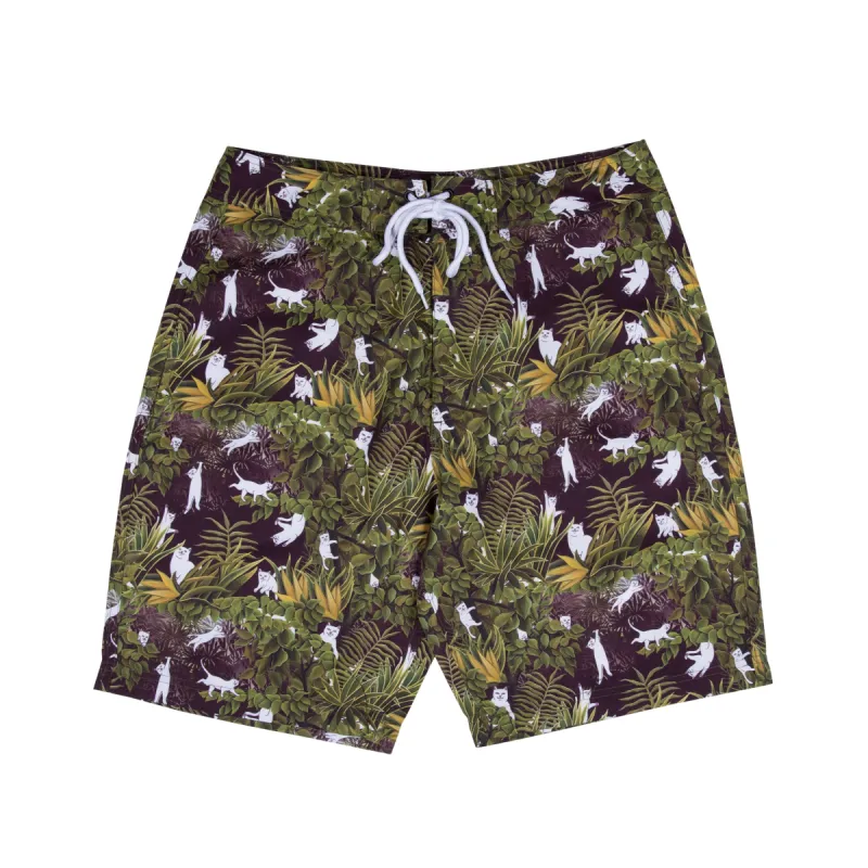 Jungle Nerm Swim Shorts (Black) sold by Ripndip