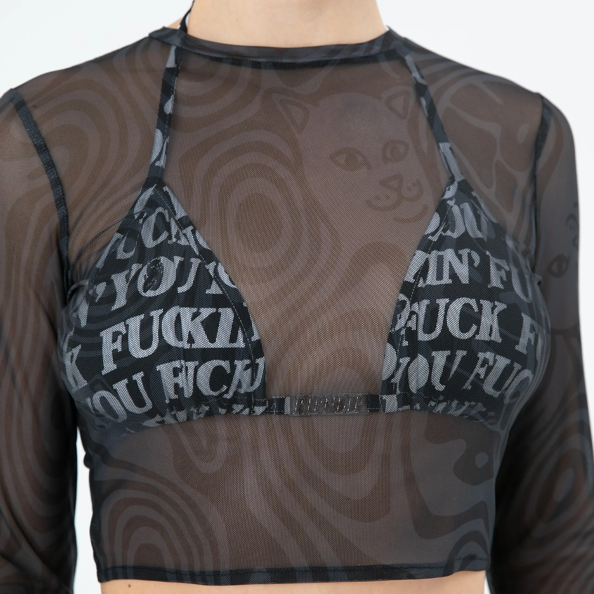 Hypnotic Crop Mesh Long Sleeve (Black) sold by Ripndip product image thumbnail 4