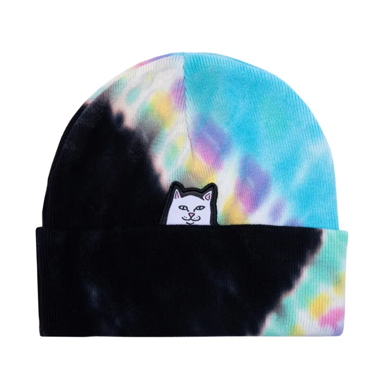 Lord Nermal Beanie (Black / Rainbow Tie Dye) made by Ripndip