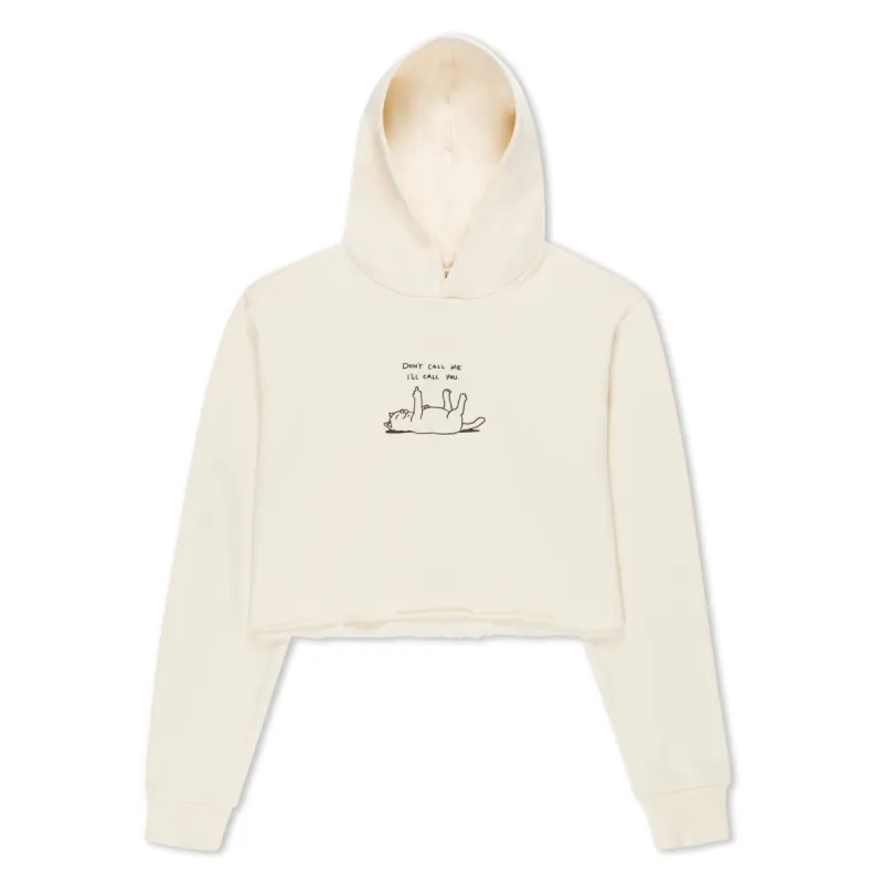 Don't Call Me Cropped Hoodie (Natural) sold by Ripndip