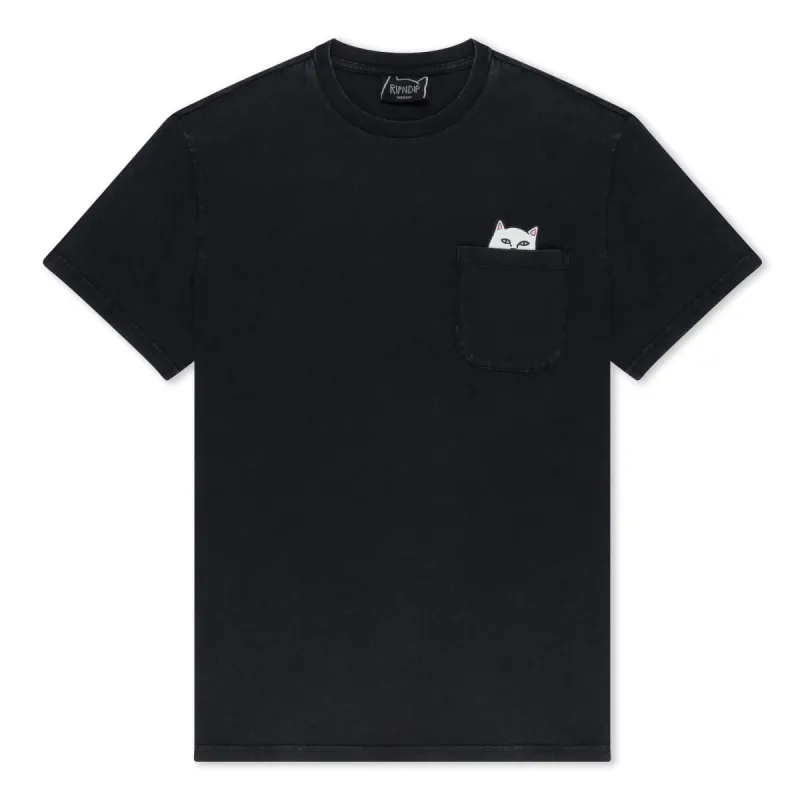 Lord Nermal Pocket tee (Black Mineral Wash) sold by Ripndip