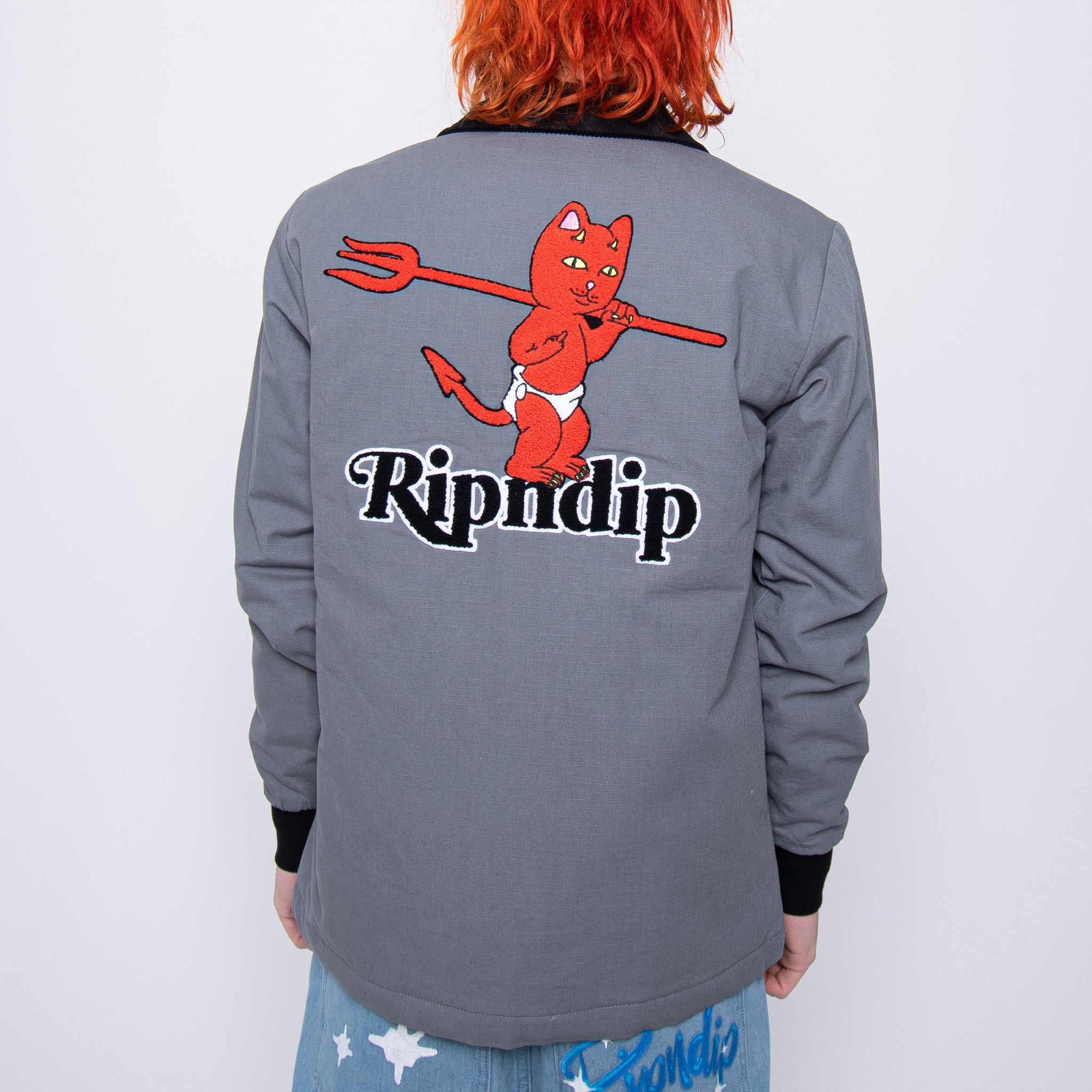 Devil Baby Button Down Jacket (Charcoal) sold by Ripndip product image thumbnail 5