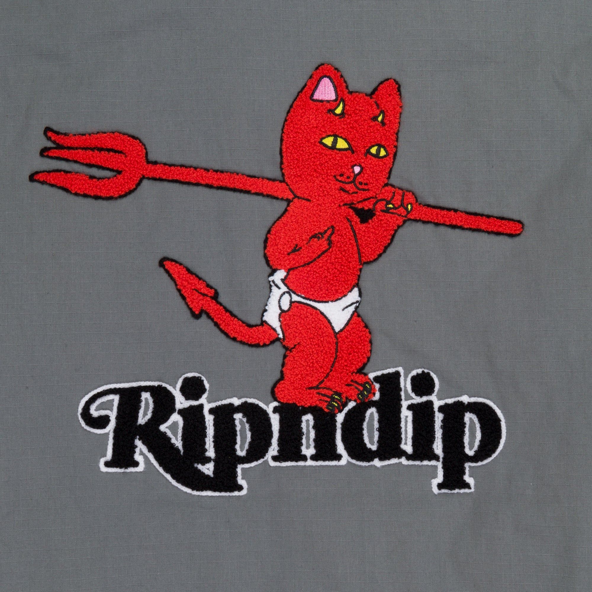 Devil Baby Button Down Jacket (Charcoal) sold by Ripndip product image thumbnail 4