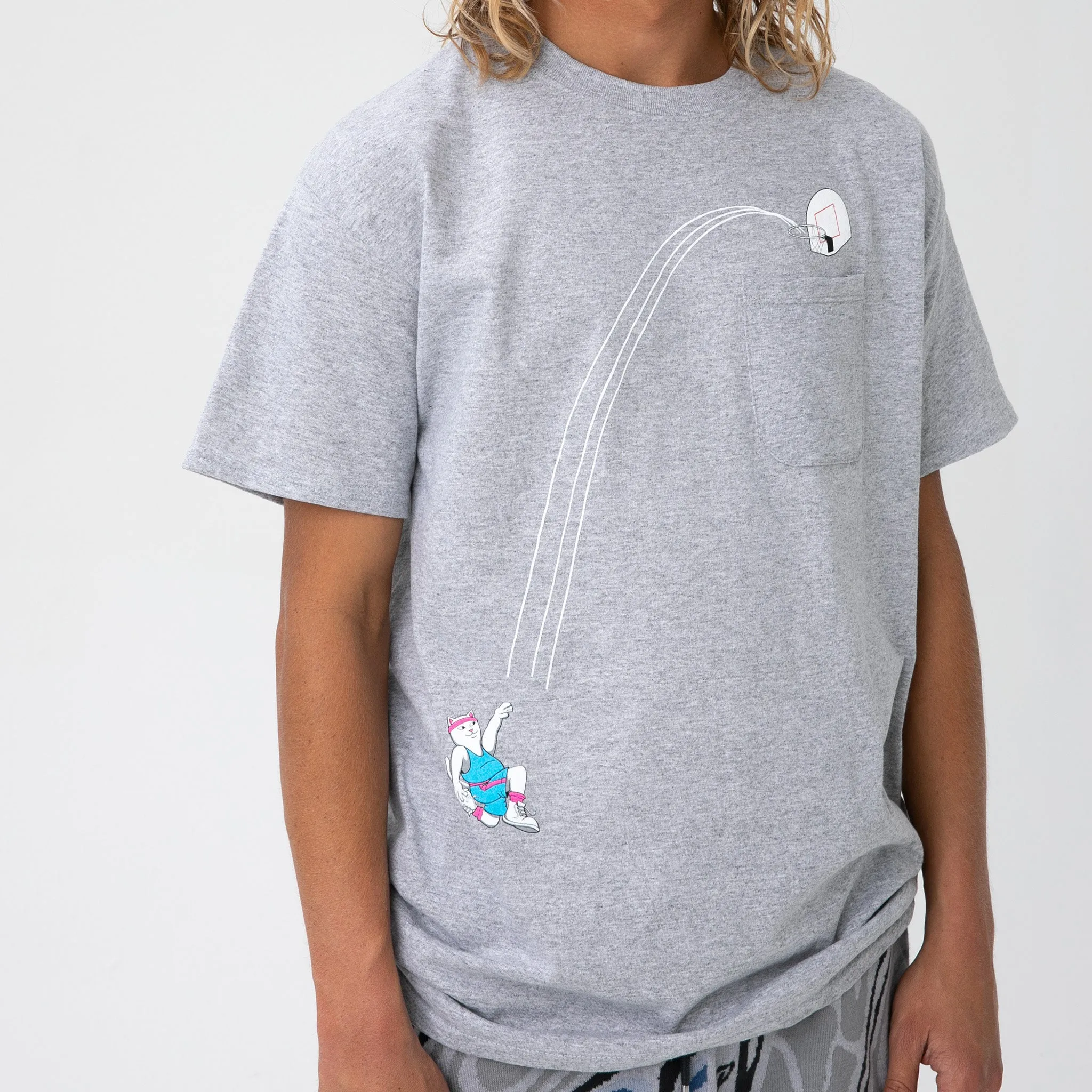 Hoops Pocket Tee (Heather Grey ) sold by Ripndip product image thumbnail 2