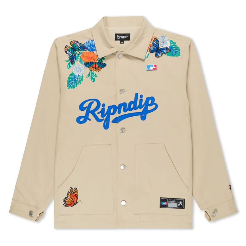Los Ripndip Canvas Button Down Jacket (Khaki) sold by Ripndip